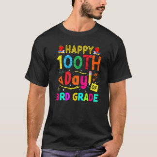 100th Day of 3rd Grade for Girls Boys 100 Days T-Shirt
