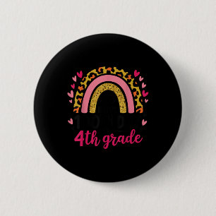 100th Day Of 4th Grade Funny School Rainbow 100 Da 6 Cm Round Badge