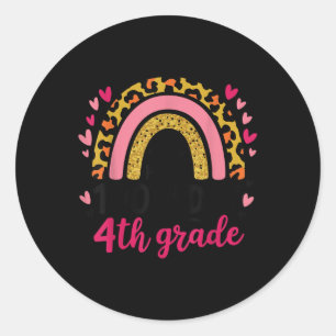 100th Day Of 4th Grade Funny School Rainbow 100 Da Classic Round Sticker