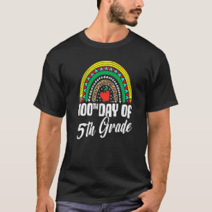 100th day Of 5th Grade 100 days of School Rainbow T-Shirt