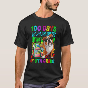 100th Day Of 9th Grade Boys Kids English Bulldog D T-Shirt