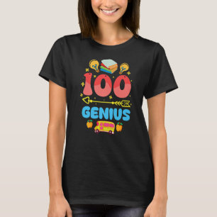 100th Day of Genius Teachers Kids Child Happy 100  T-Shirt