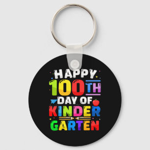 100th Day Of Kindergarten 100 Days For Teacher Kid Key Ring