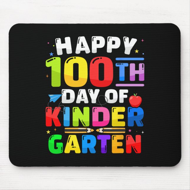 100th Day Of Kindergarten 100 Days For Teacher Kid Mouse Mat (Front)