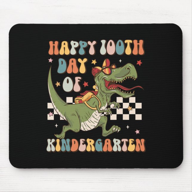 100th Day Of Kindergarten 100 Days Of School Trex  Mouse Mat (Front)