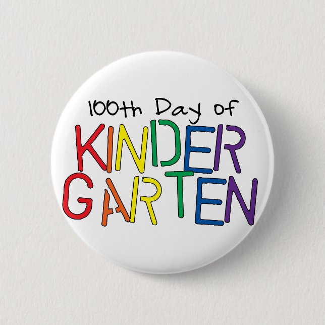 100th Day of Kindergarten Button (Front)