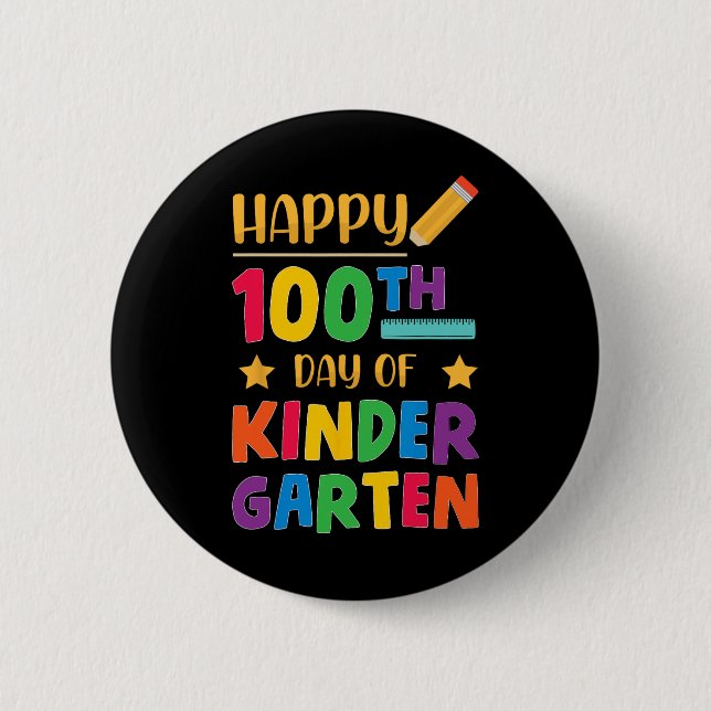 100th Day Of Kindergarten Cute School Student  6 Cm Round Badge (Front)