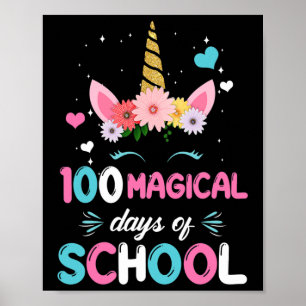 100th Day Of Kindergarten For Girls 100 Magical Da Poster