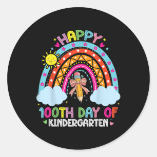 100th Day Of Kindergarten Funny 100 Days Of School Classic Round Sticker