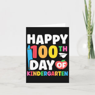 100th Day Of Kindergarten Kids 100 Days Of School  Card