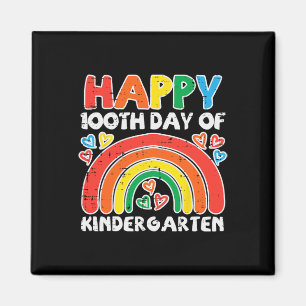 100th Day Of Kindergarten Rainbow 100 Days Teacher Magnet