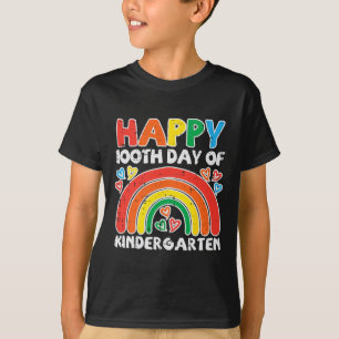 100th Day Of Kindergarten Rainbow 100 Days Teacher T-Shirt