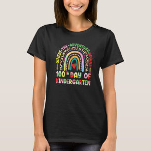 100th Day Of Kindergarten Teacher 100 Days Rainbow T-Shirt