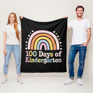 100th Day of Kindergarten Teacher Kids 100 Days  Fleece Blanket