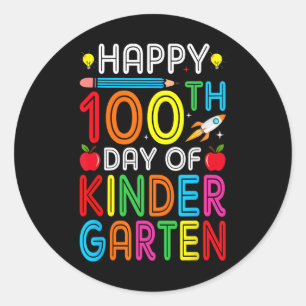 100th Day Of Kindergarten Teacher Kids 100 Days Sm Classic Round Sticker