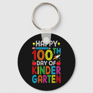 100th Day Of Kindergarten Teacher Kids 100 Days Sm Key Ring