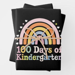 100th Day of Kindergarten Teacher Kids 100 Days Wrapping Paper Sheet