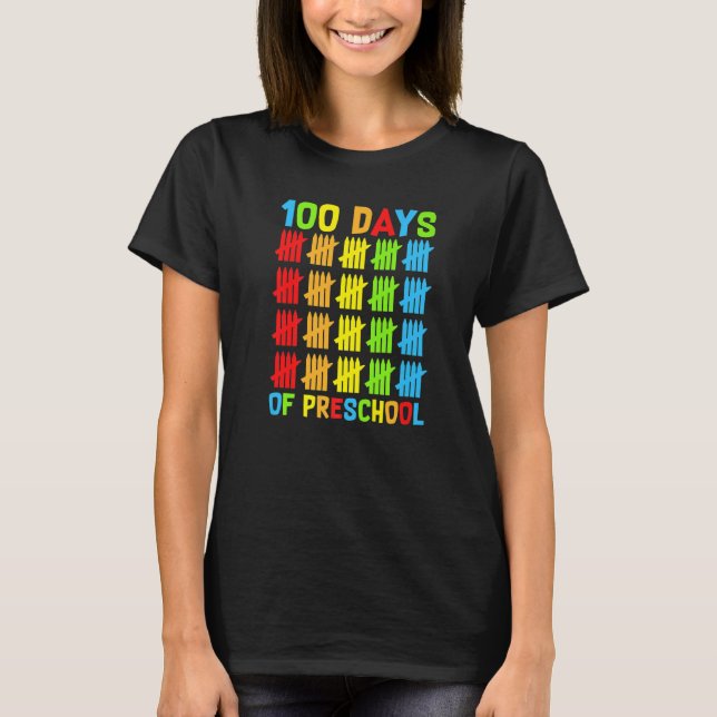 100th Day of Preschool Teachers Child Happy 100 Da T-Shirt (Front)