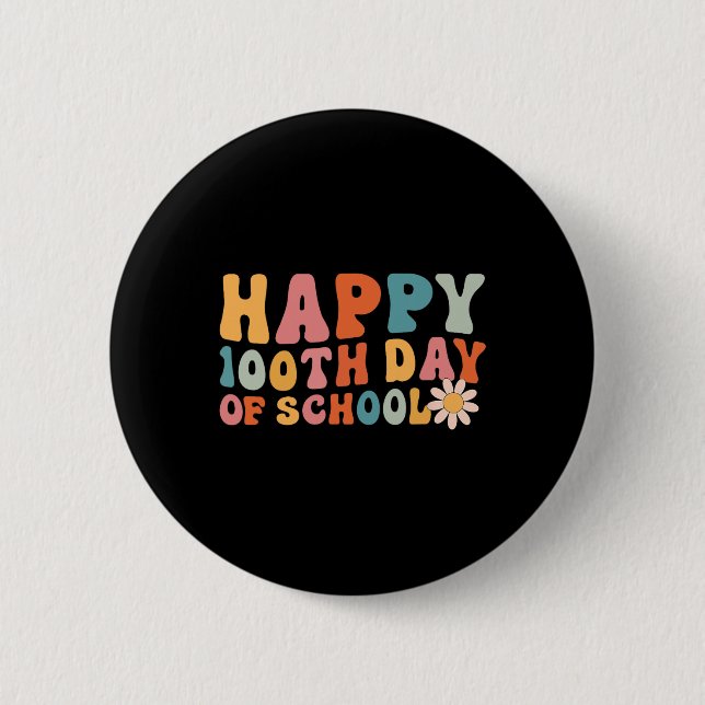 100th Day Of School 100 Days Brighter Girls Teache 6 Cm Round Badge (Front)