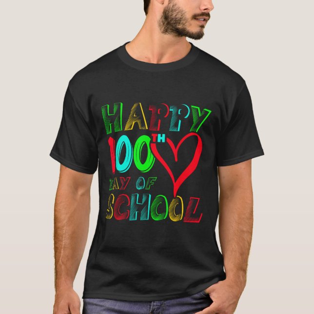 100th Day Of School 100 Days Cute Students Boys Gi T-Shirt (Front)