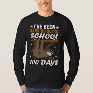 100th Day Of School 100 Days Hanging Sloth Studen T-Shirt
