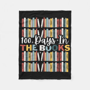 100th Day Of School.100 Days In The Books Reading  Fleece Blanket