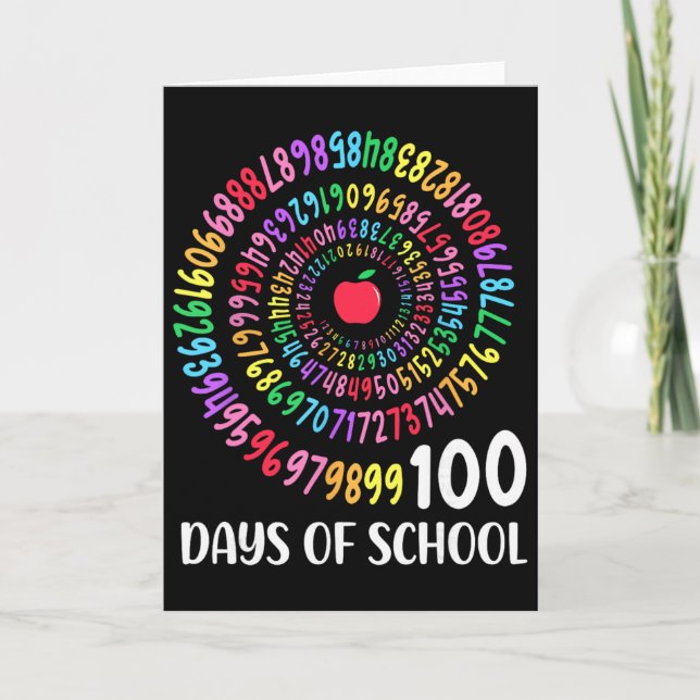 100th Day Of School 100 Days Math Number Teacher K Card (Front)