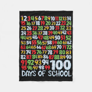 100th Day Of School 100 Days Math Numbers Teacher Fleece Blanket