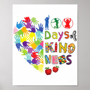 100th Day of School 100 Days Of Spreading Kindness Poster