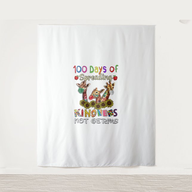 100th Day of School 100 Days Of Spreading Kindness Tapestry (Front)