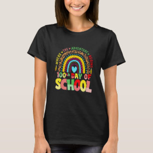 100th Day Of School 100 Days Rainbow Teacher Kids T-Shirt