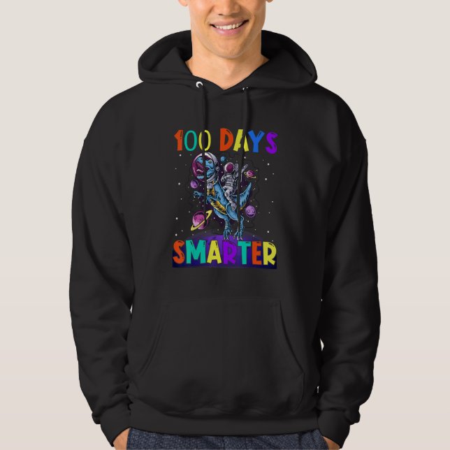 100th Day Of School 100 Days Smarter Books Space A Hoodie (Front)