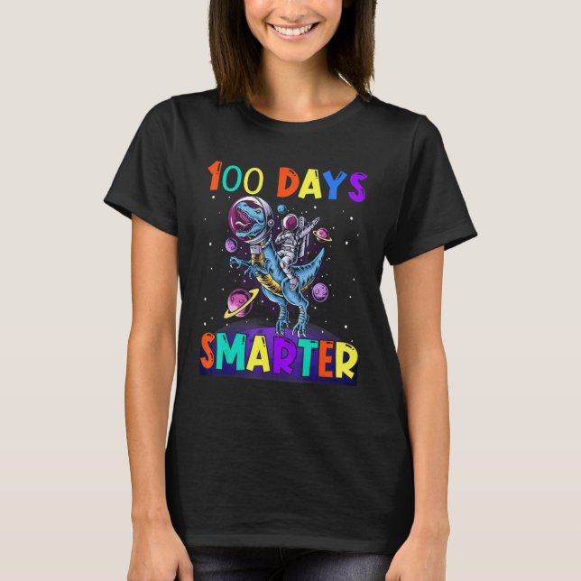 100th Day Of School 100 Days Smarter Books Space A T-Shirt (Front)
