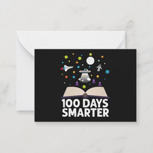 100th Day Of School 100 Days Smarter Books Space  Card (Front)