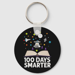 100th Day Of School 100 Days Smarter Books Space  Key Ring