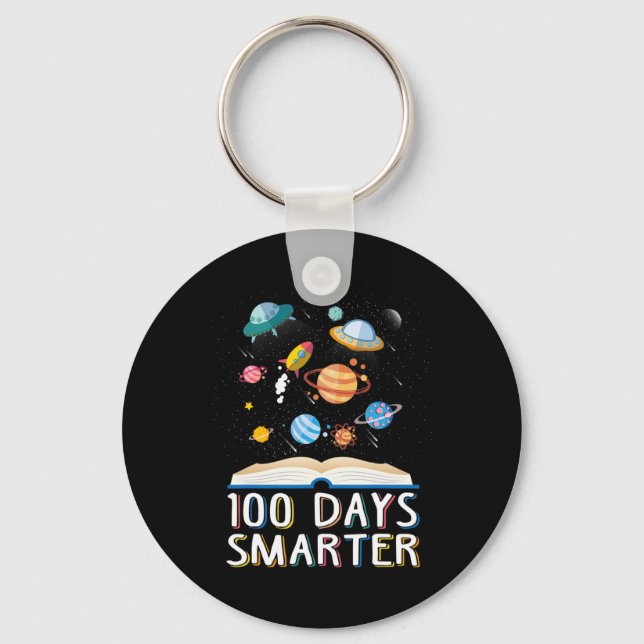 100th Day Of School 100 Days Smarter Books Space L Key Ring (Front)