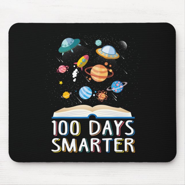 100th Day Of School 100 Days Smarter Books Space L Mouse Mat (Front)