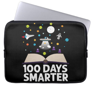 100th Day Of School 100 Days Smarter Books Space  Laptop Sleeve