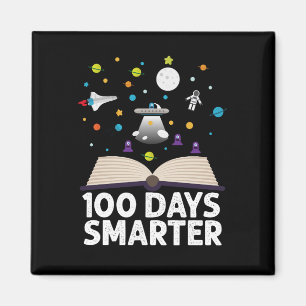 100th Day Of School 100 Days Smarter Books Space  Magnet
