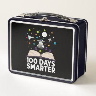 100th Day Of School 100 Days Smarter Books Space Metal Lunch Box