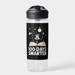 100th Day Of School 100 Days Smarter Books Space  Water Bottle