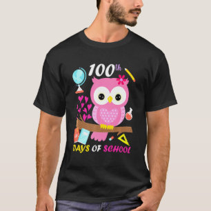 100th Day Of School 100 Days Smarter Cute Owl Love T-Shirt