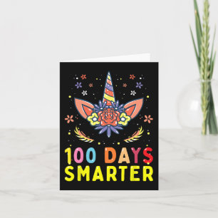 100th Day of School 100 Days Smarter Unicorn Lover Card