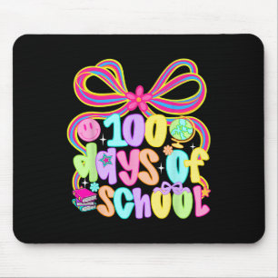 100th Day Of School 100 Days Teacher Coquette Bow Mouse Mat