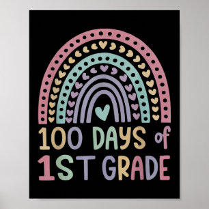100th Day Of School 1st Grade 100 Days Smarter Fir Poster