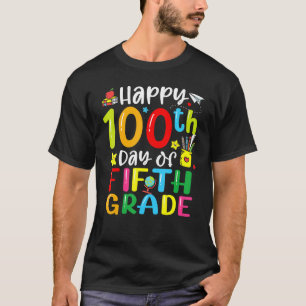 100th Day Of School 5th Fifth Grade Teacher Studen T-Shirt