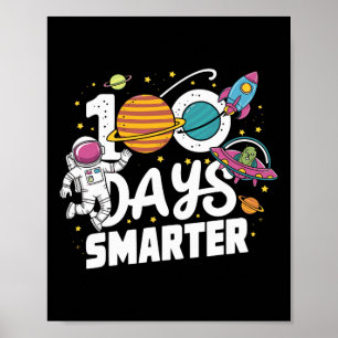 100th Day Of School Astronaut Space Boys 100 Days Poster