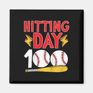 100th Day Of School Baseball 100 Days Of School  Magnet