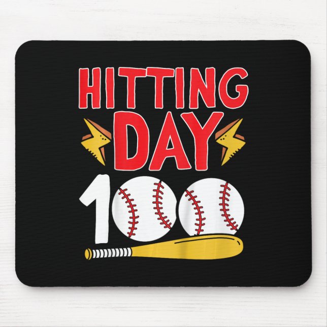 100th Day Of School Baseball 100 Days Of School  Mouse Mat (Front)