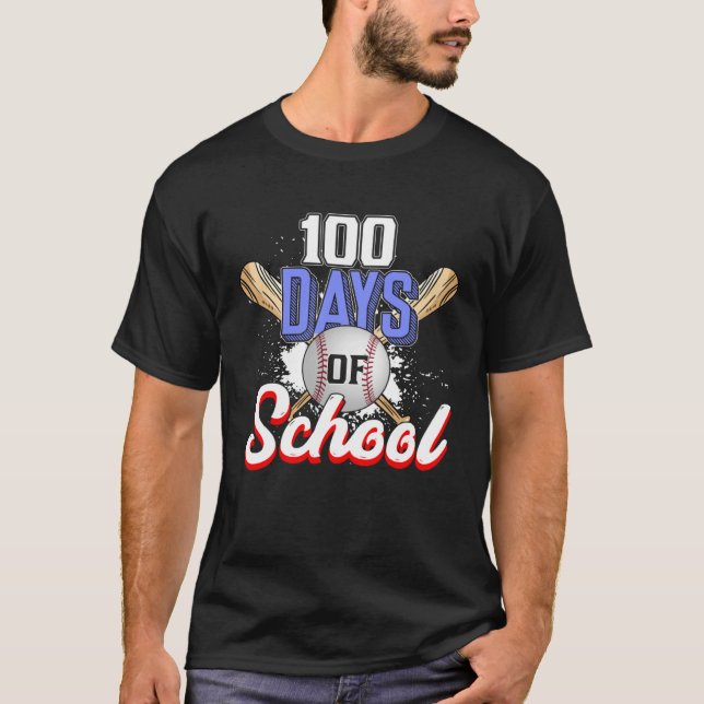 100th Day of School Baseball for Teacher Student T-Shirt (Front)